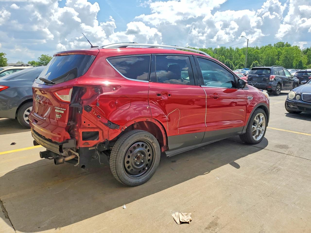 2013 Ford Escape Titanium Red vin: 1FMCU0J94DUA84980