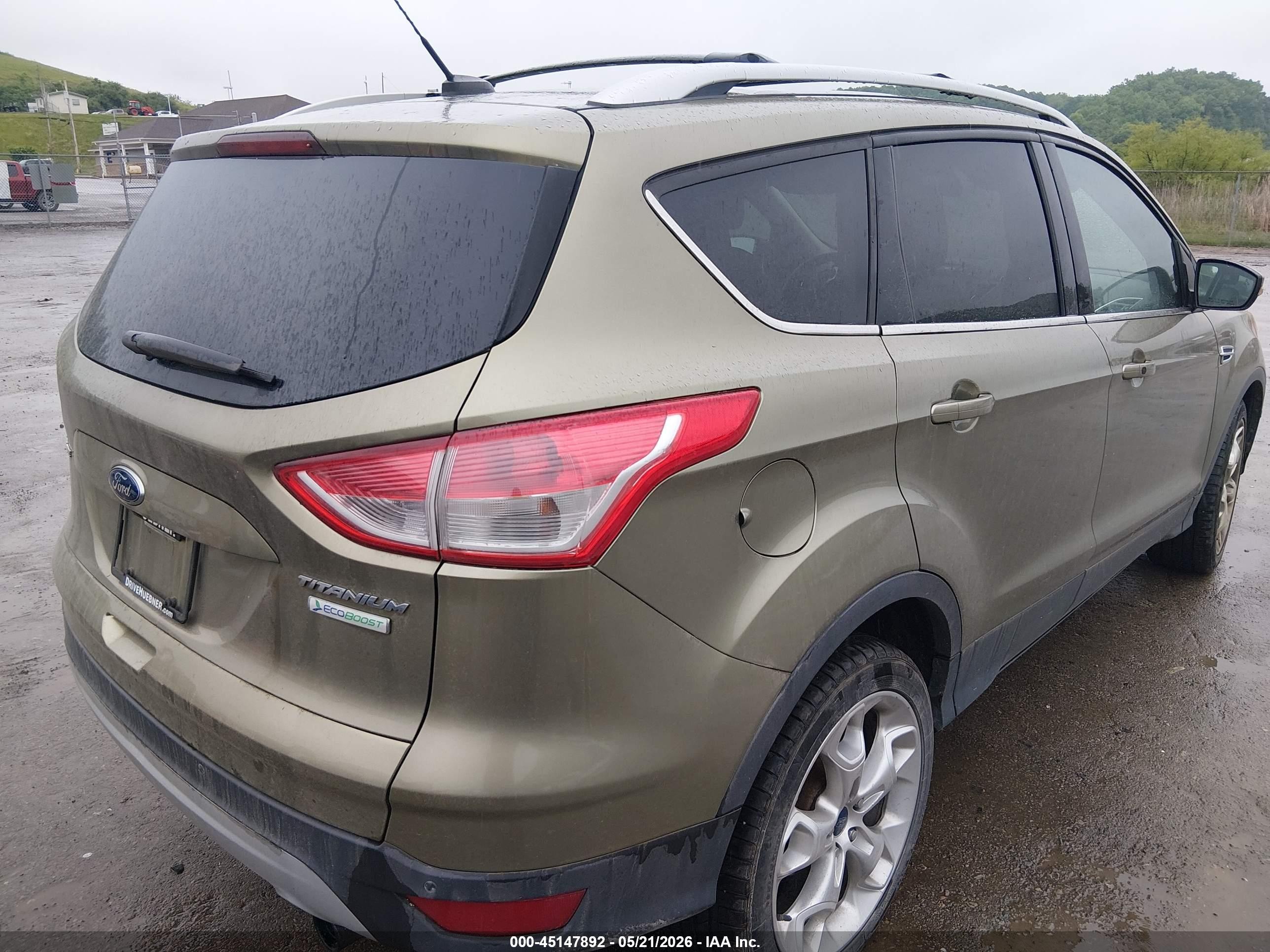 2013 Ford Escape Titanium Green vin: 1FMCU0J94DUC02154