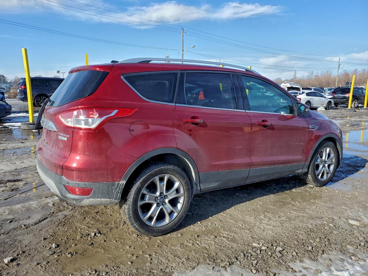 2014 Ford Escape Titanium Red vin: 1FMCU0J94EUA38597