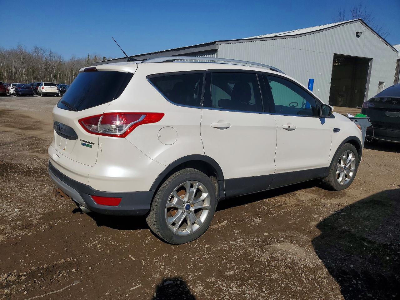 2014 Ford Escape Titanium White vin: 1FMCU0J94EUD03776