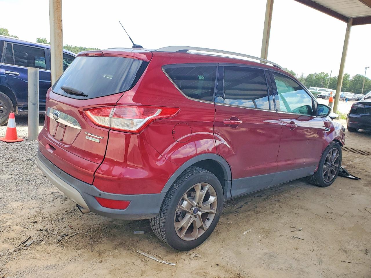 2014 Ford Escape Titanium Red vin: 1FMCU0J94EUD55876