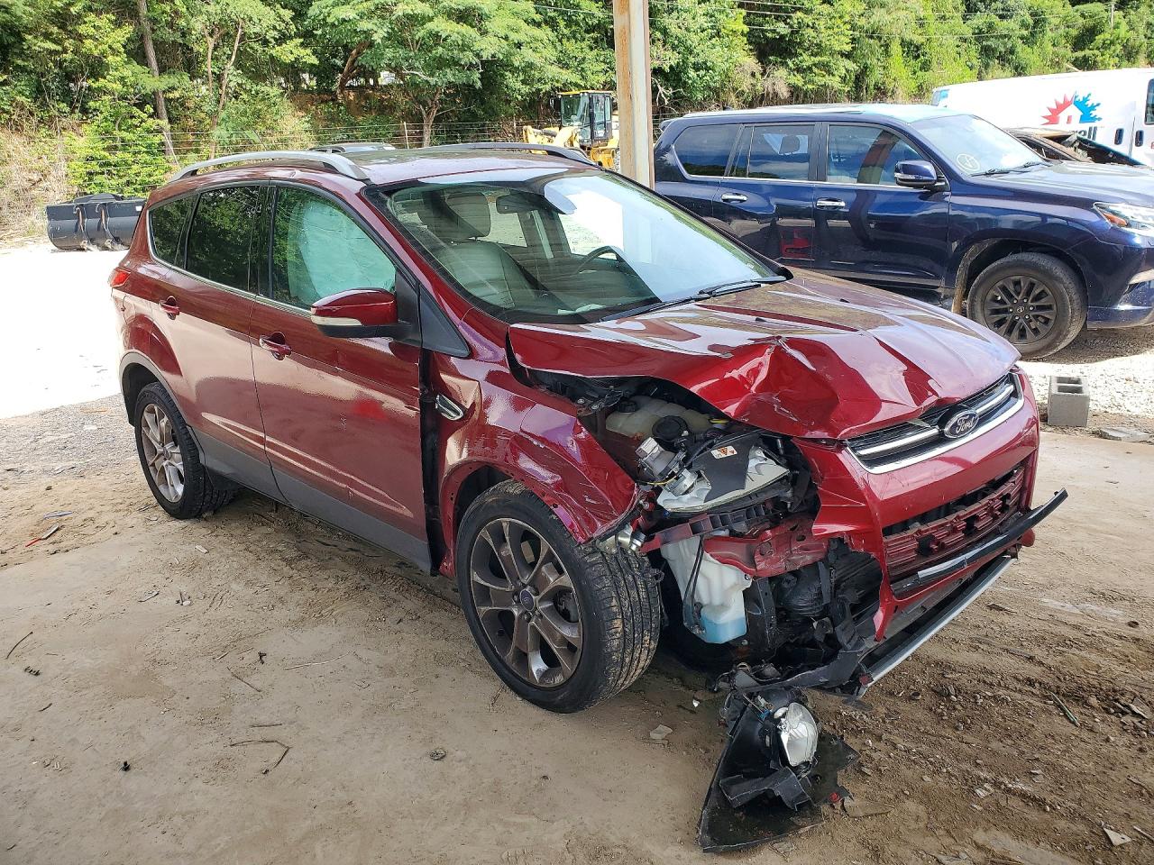 2014 Ford Escape Titanium Red vin: 1FMCU0J94EUD55876
