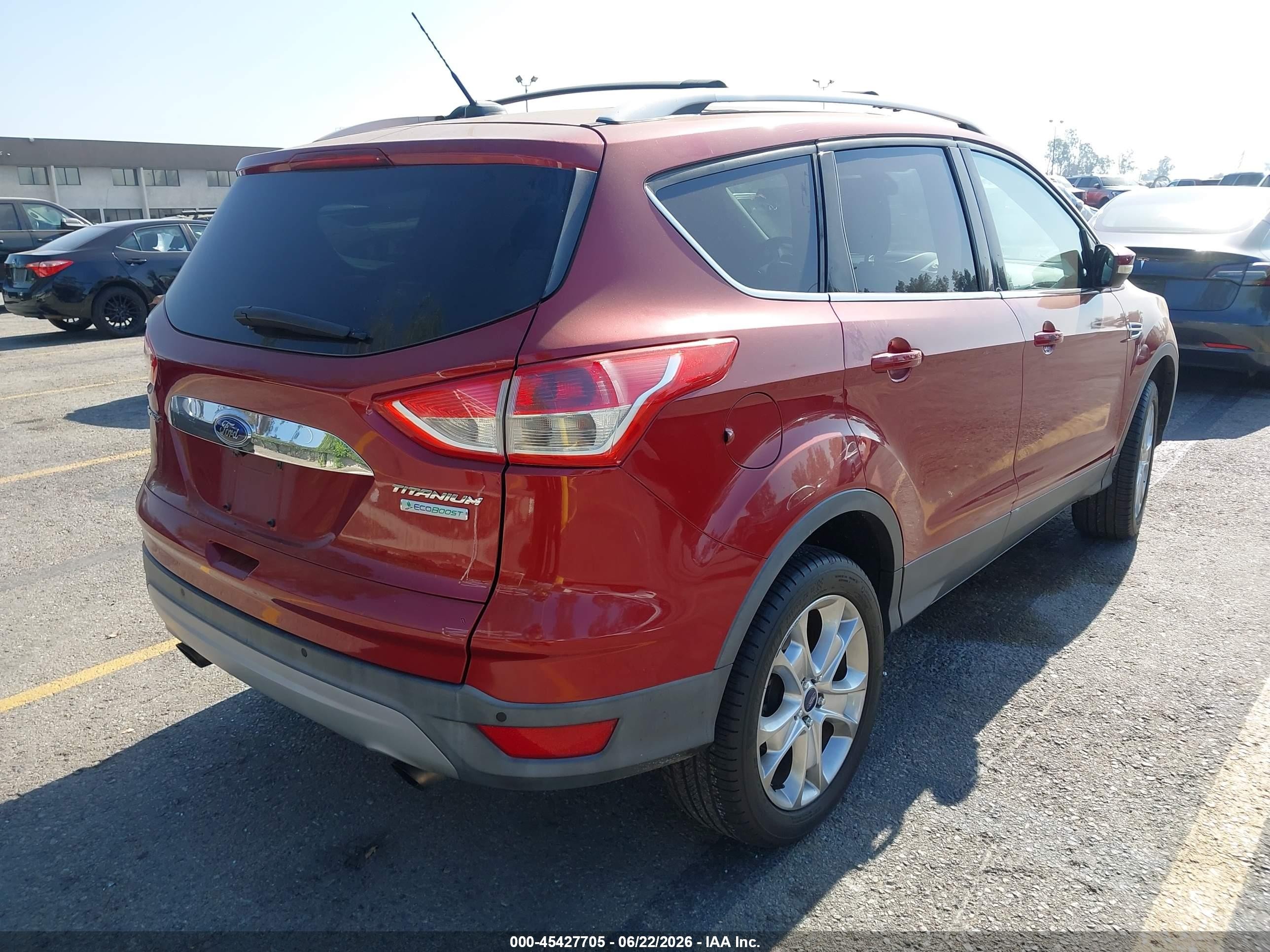 2014 Ford Escape Titanium Red vin: 1FMCU0J94EUE53418