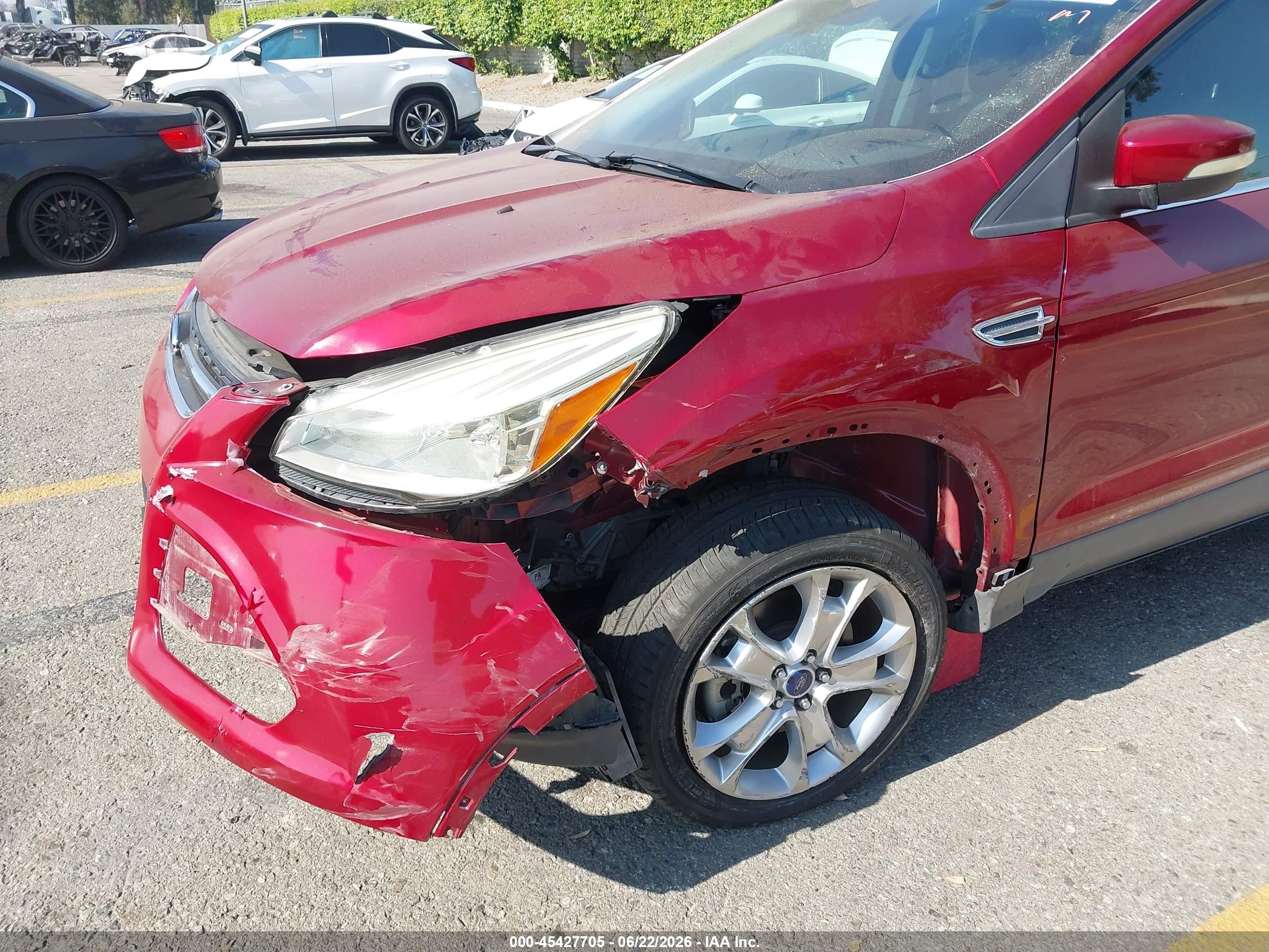 2014 Ford Escape Titanium Red vin: 1FMCU0J94EUE53418