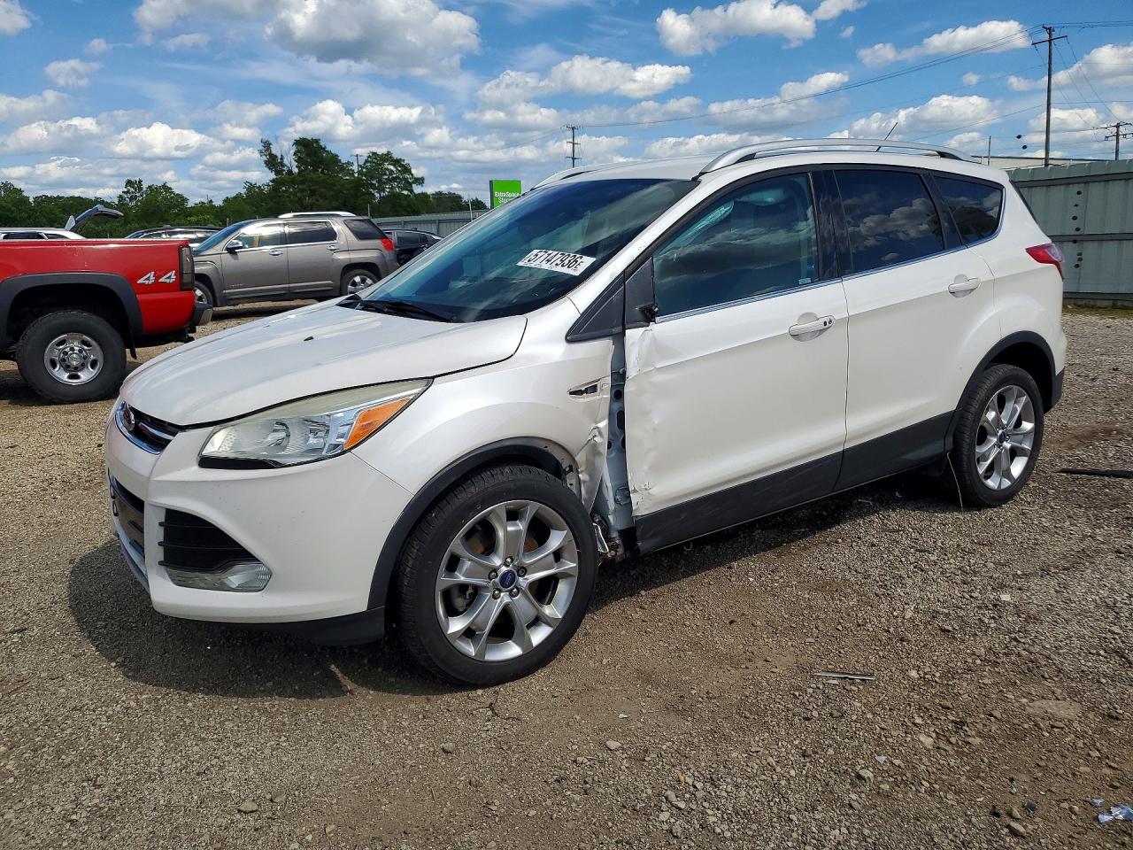 2014 Ford Escape Titanium White vin: 1FMCU0J95EUA99571