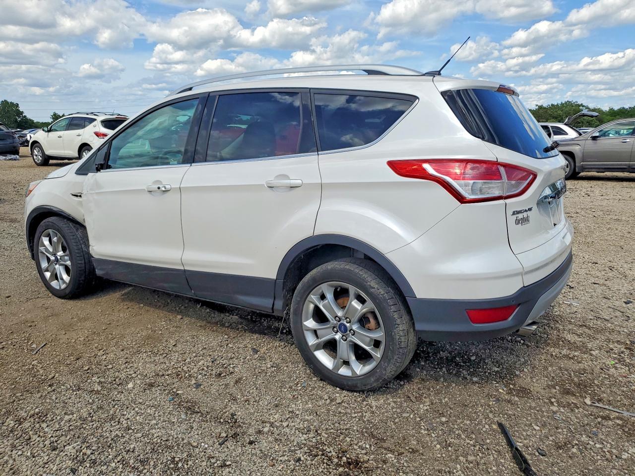 2014 Ford Escape Titanium White vin: 1FMCU0J95EUA99571