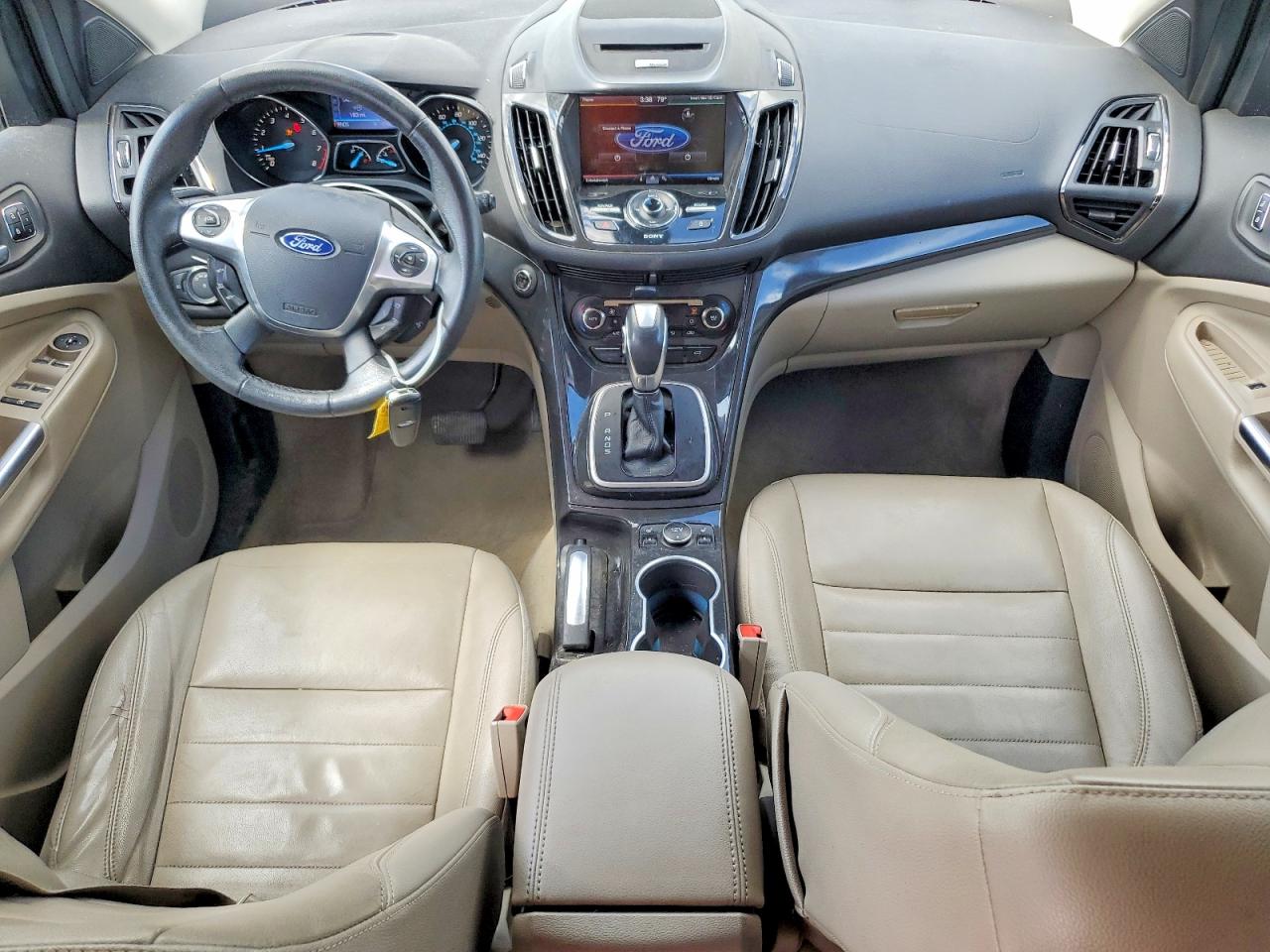 2014 Ford Escape Titanium White vin: 1FMCU0J95EUA99571