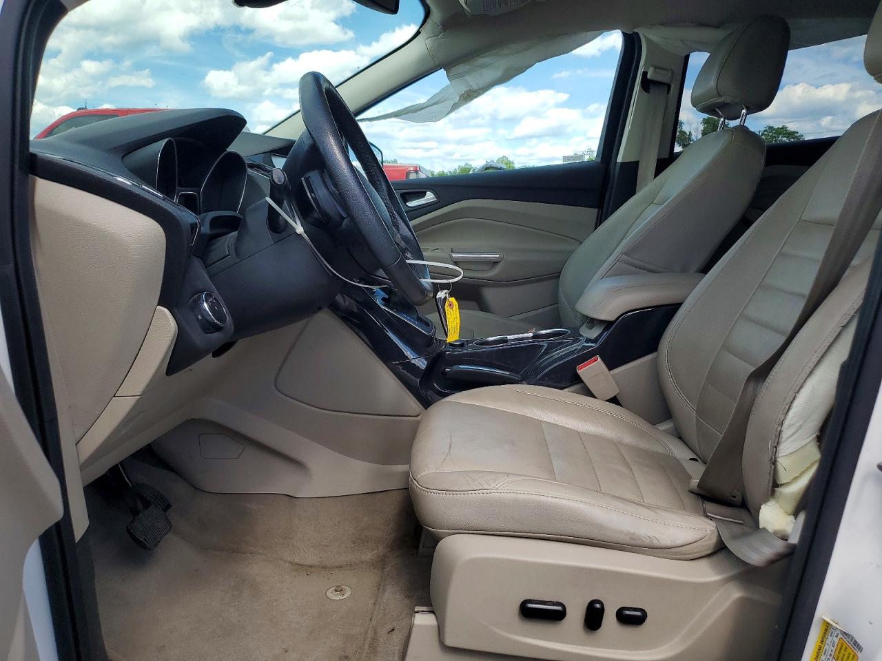 2014 Ford Escape Titanium White vin: 1FMCU0J95EUA99571