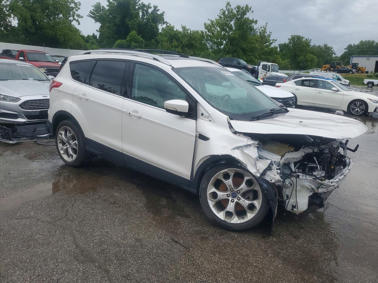 2014 Ford Escape Titanium White vin: 1FMCU0J95EUD43865