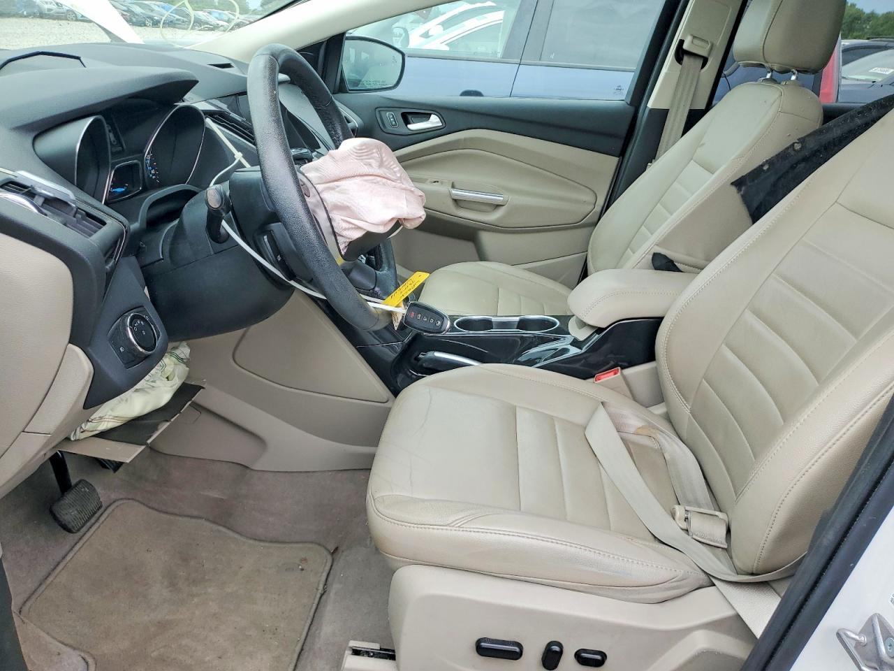 2014 Ford Escape Titanium White vin: 1FMCU0J95EUD43865