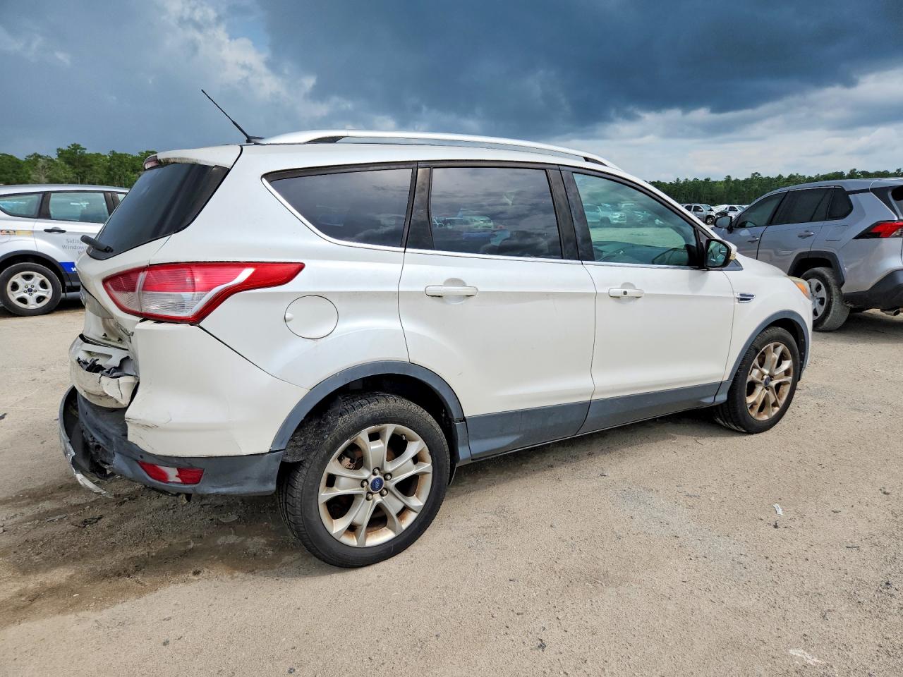 2014 Ford Escape Titanium Белый vin: 1FMCU0J95EUD70242