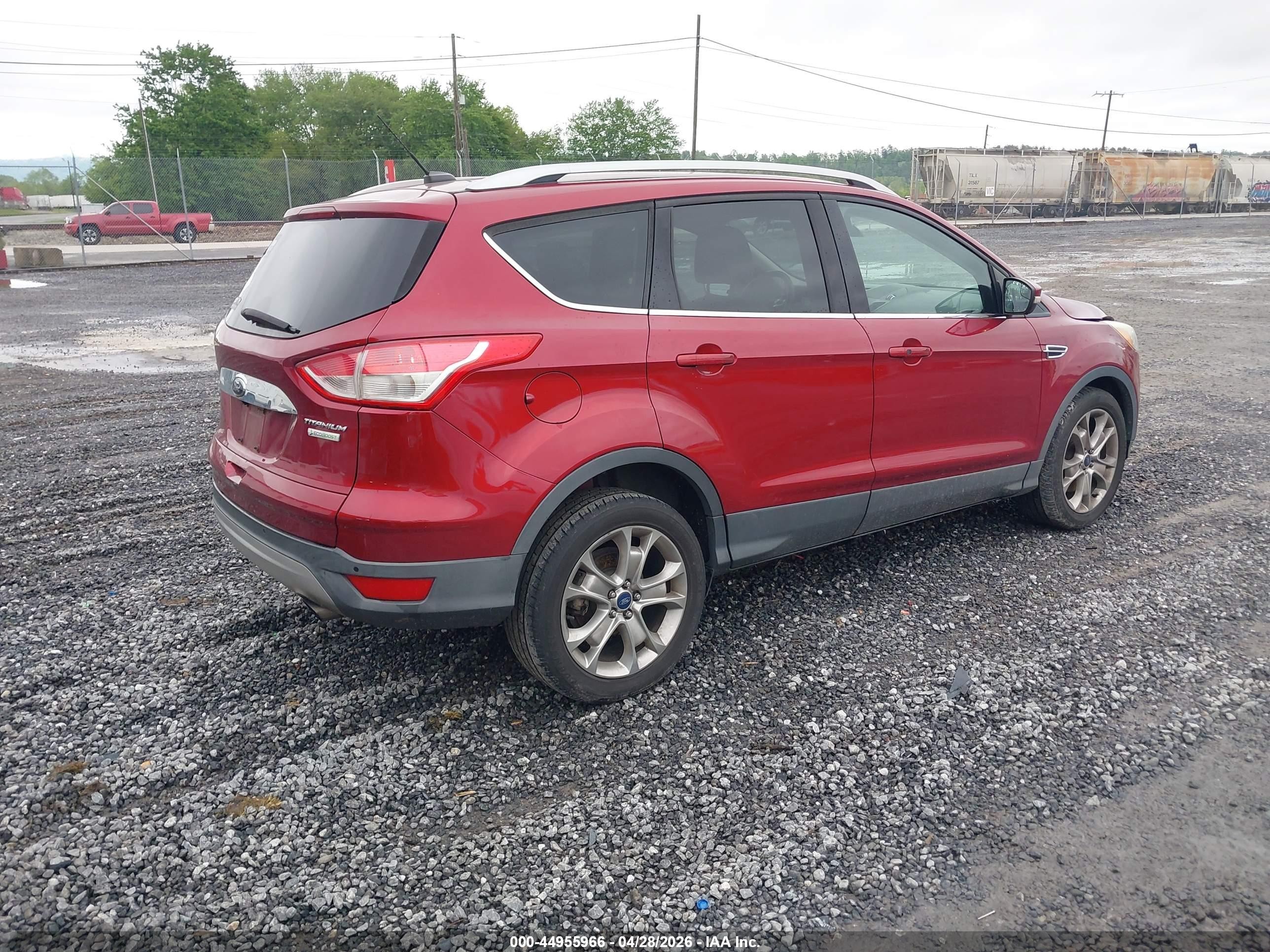 2014 Ford Escape Titanium Red vin: 1FMCU0J95EUE20637