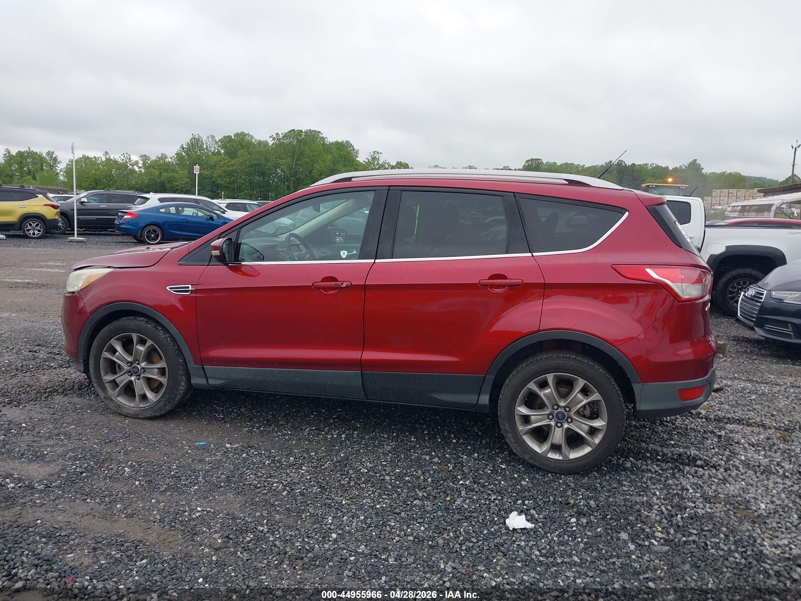 2014 Ford Escape Titanium Red vin: 1FMCU0J95EUE20637