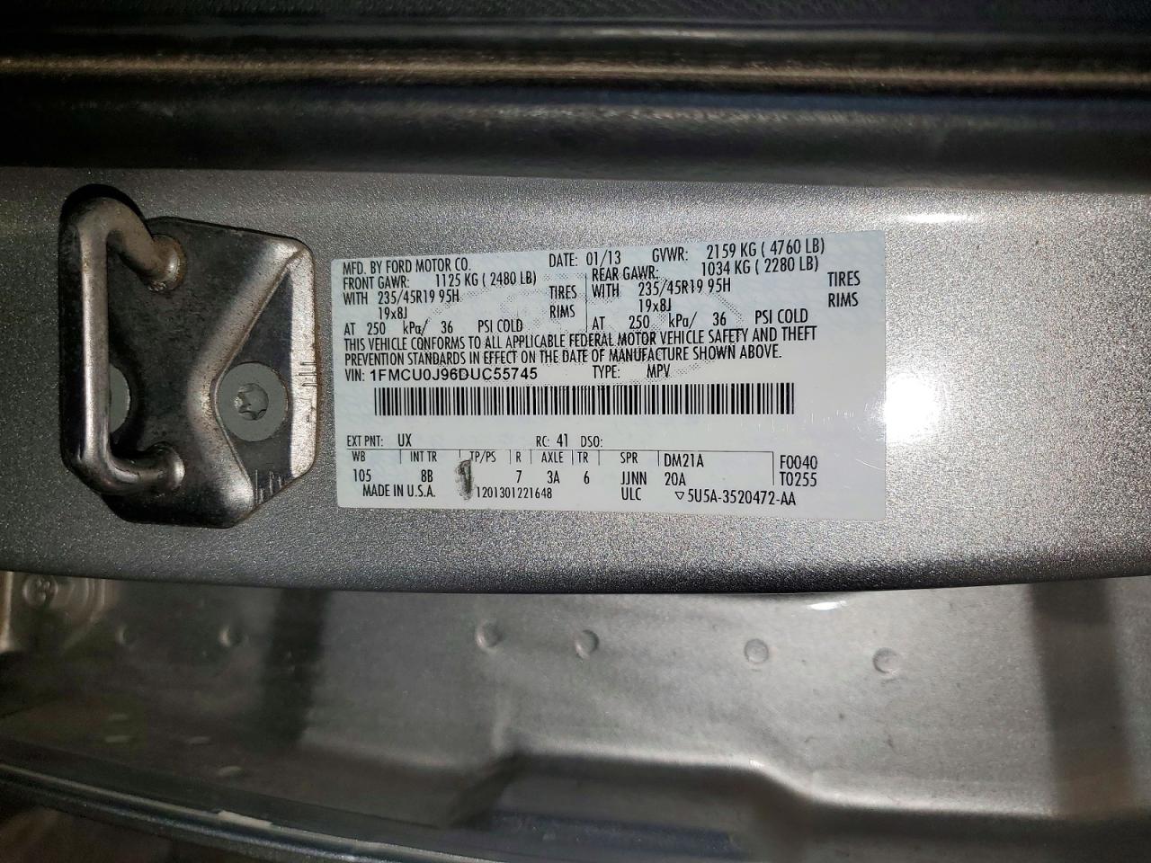 2013 Ford Escape Titanium Silver vin: 1FMCU0J96DUC55745