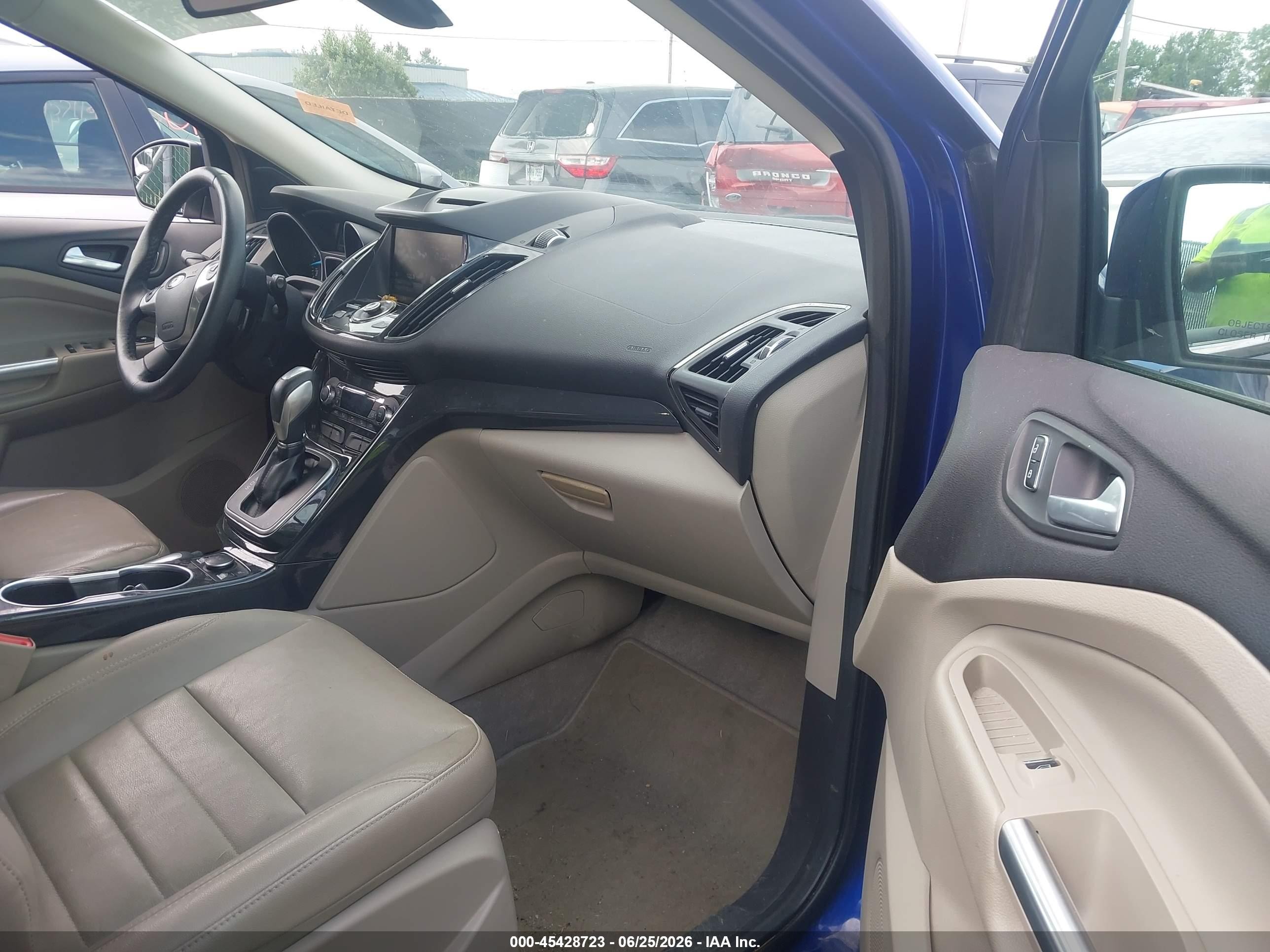 2014 Ford Escape Titanium Синий vin: 1FMCU0J96EUB44355