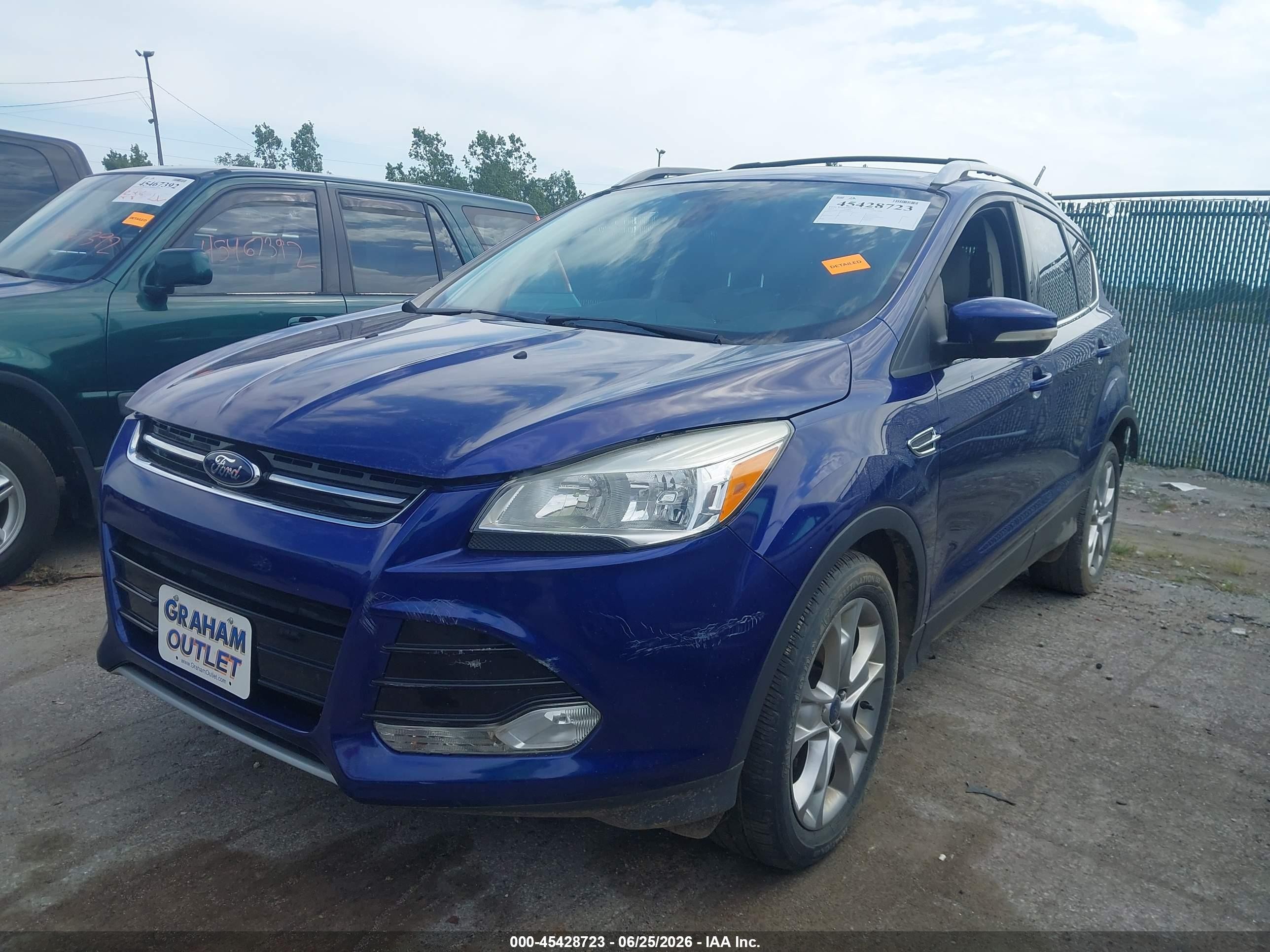 2014 Ford Escape Titanium Синий vin: 1FMCU0J96EUB44355