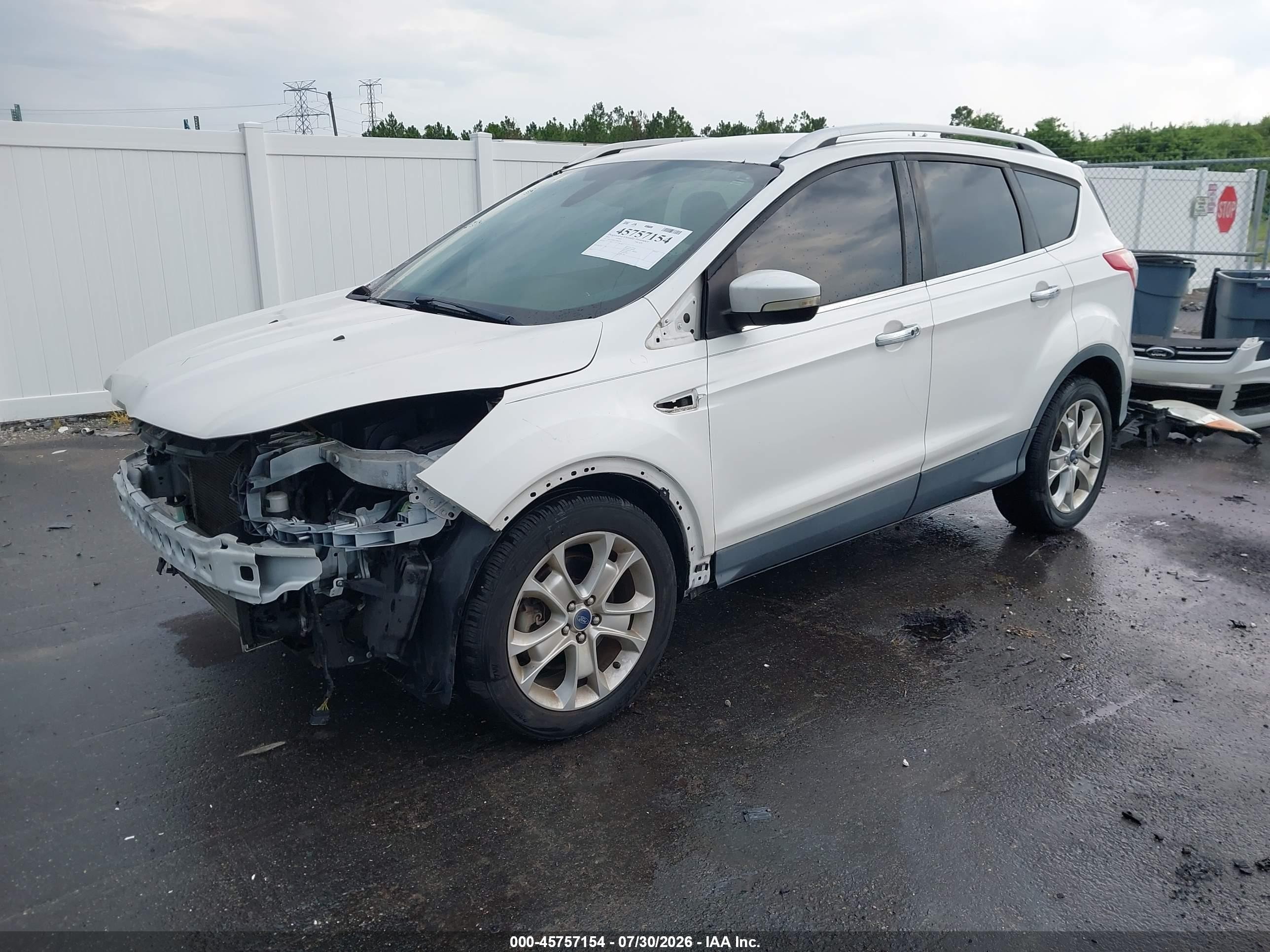 2014 Ford Escape Titanium White vin: 1FMCU0J96EUB66274