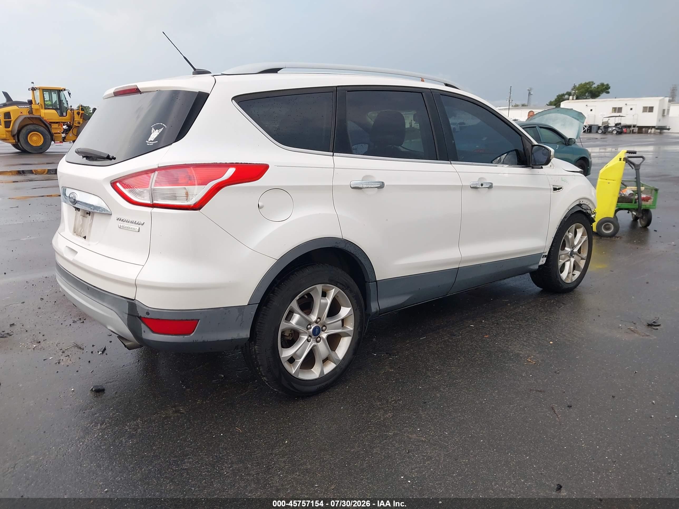 2014 Ford Escape Titanium White vin: 1FMCU0J96EUB66274