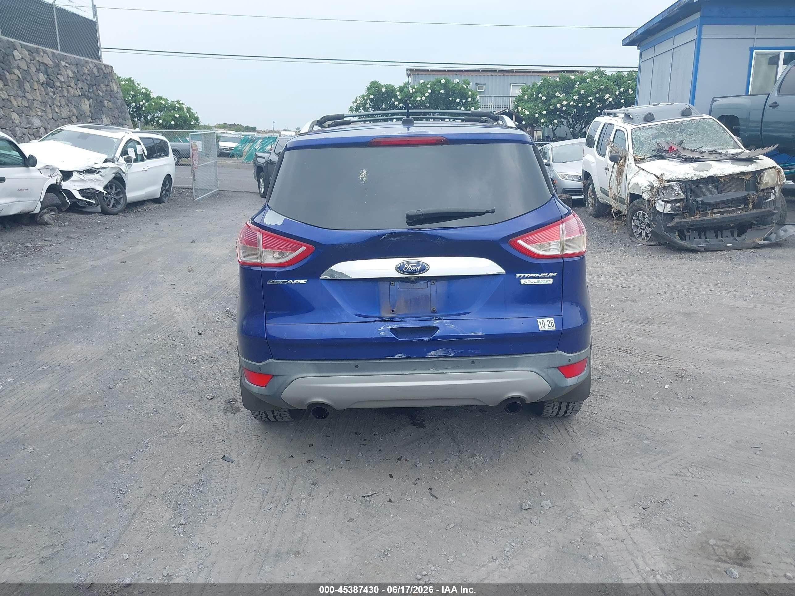 2014 Ford Escape Titanium Синий vin: 1FMCU0J96EUD09515