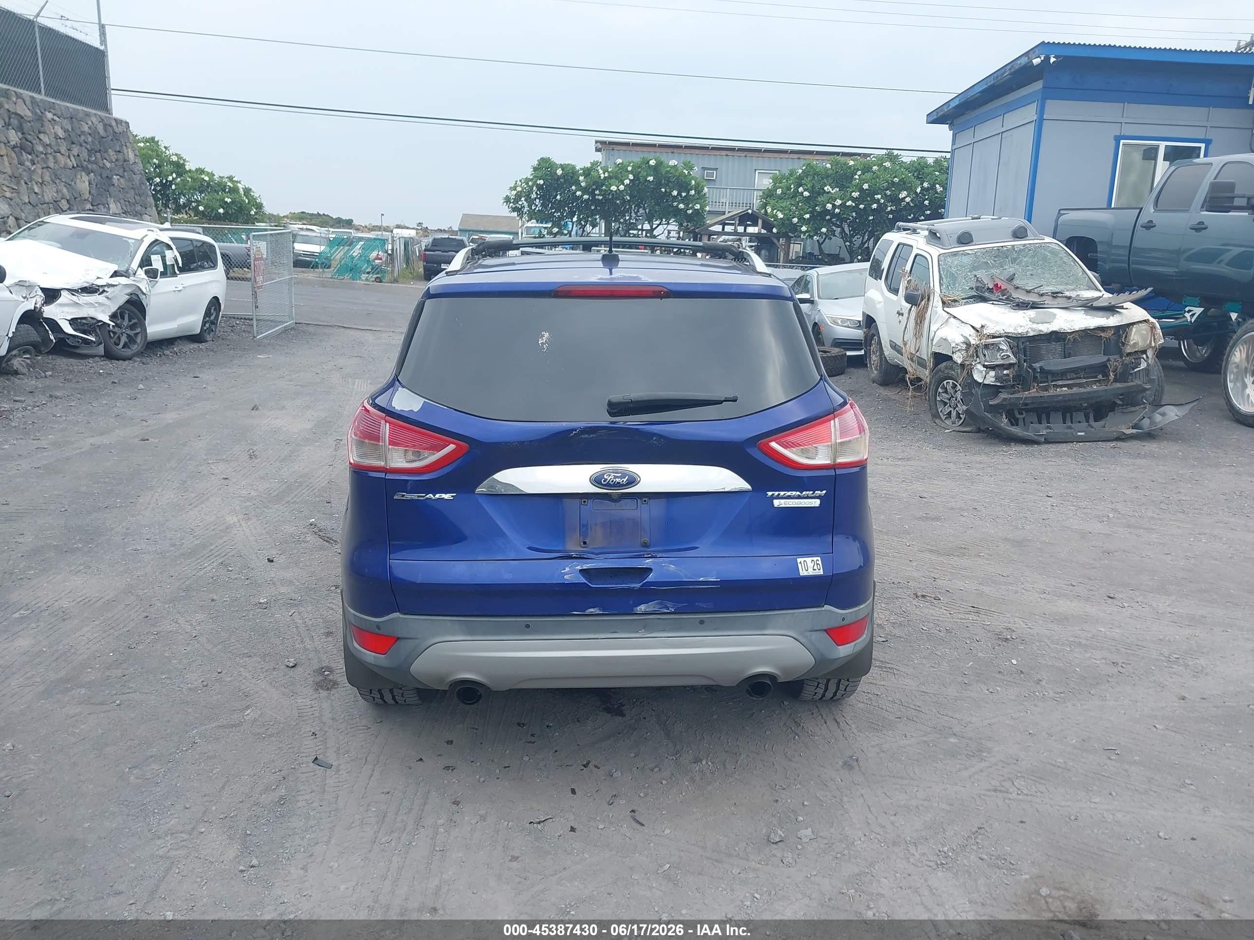 2014 Ford Escape Titanium Синий vin: 1FMCU0J96EUD09515