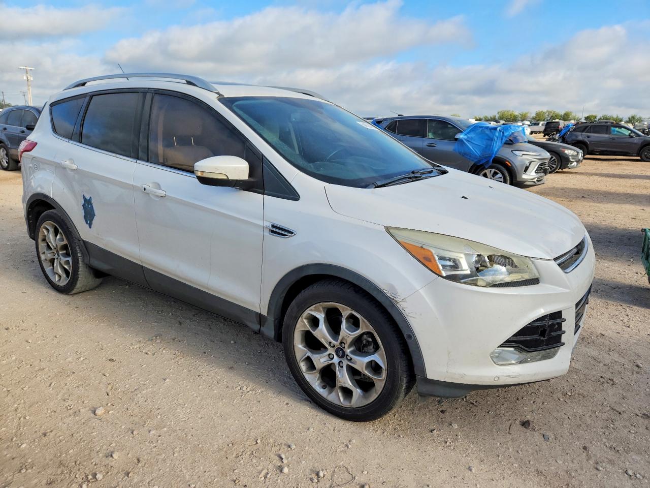 2014 Ford Escape Titanium White vin: 1FMCU0J96EUD57838