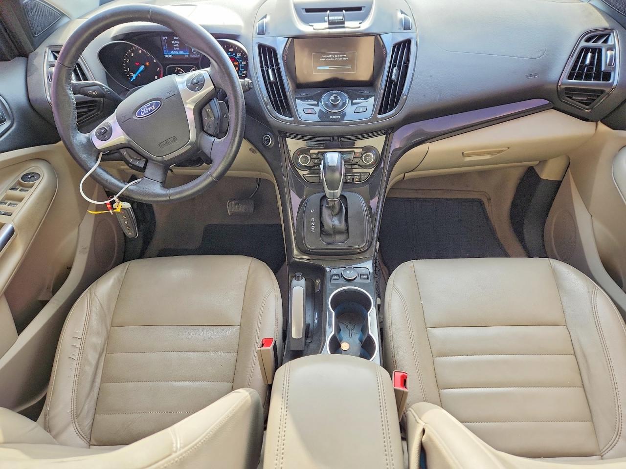 2014 Ford Escape Titanium White vin: 1FMCU0J96EUD57838