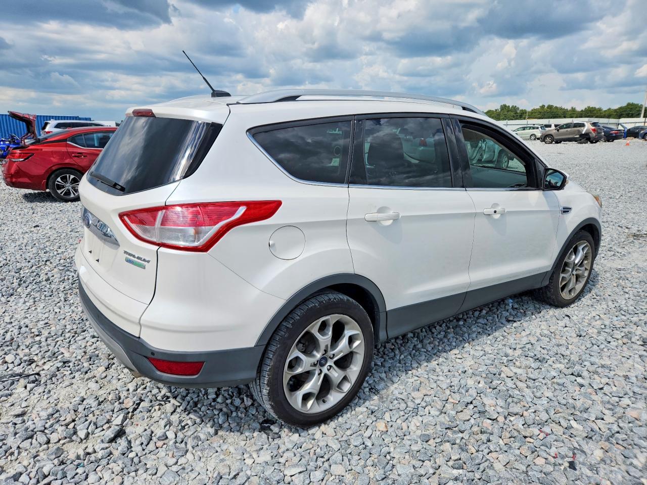 2014 Ford Escape Titanium White vin: 1FMCU0J96EUE22073