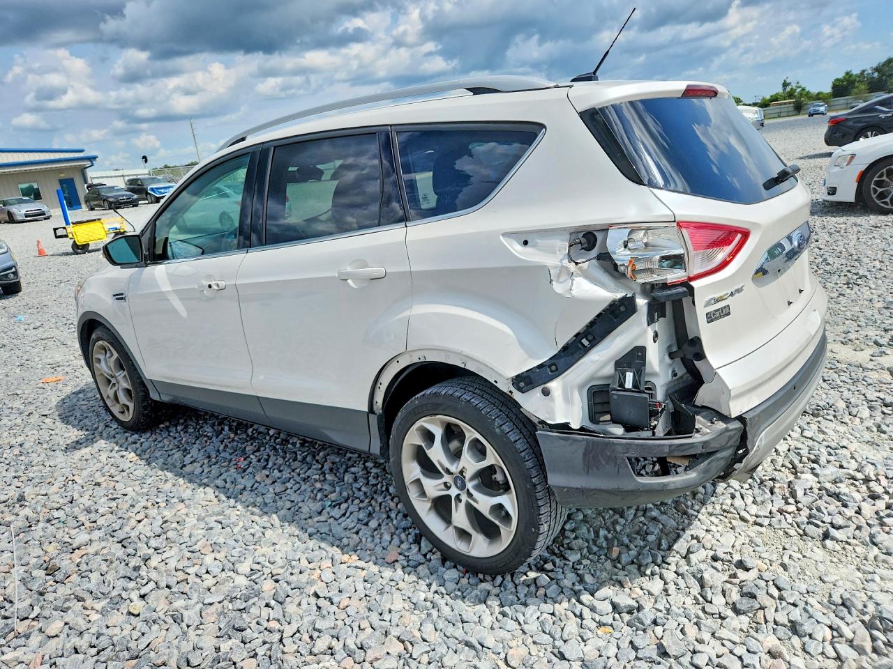 2014 Ford Escape Titanium White vin: 1FMCU0J96EUE22073