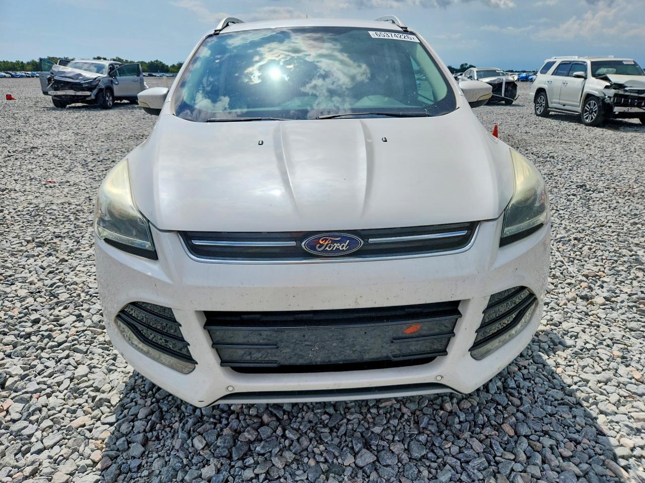 2014 Ford Escape Titanium White vin: 1FMCU0J96EUE22073