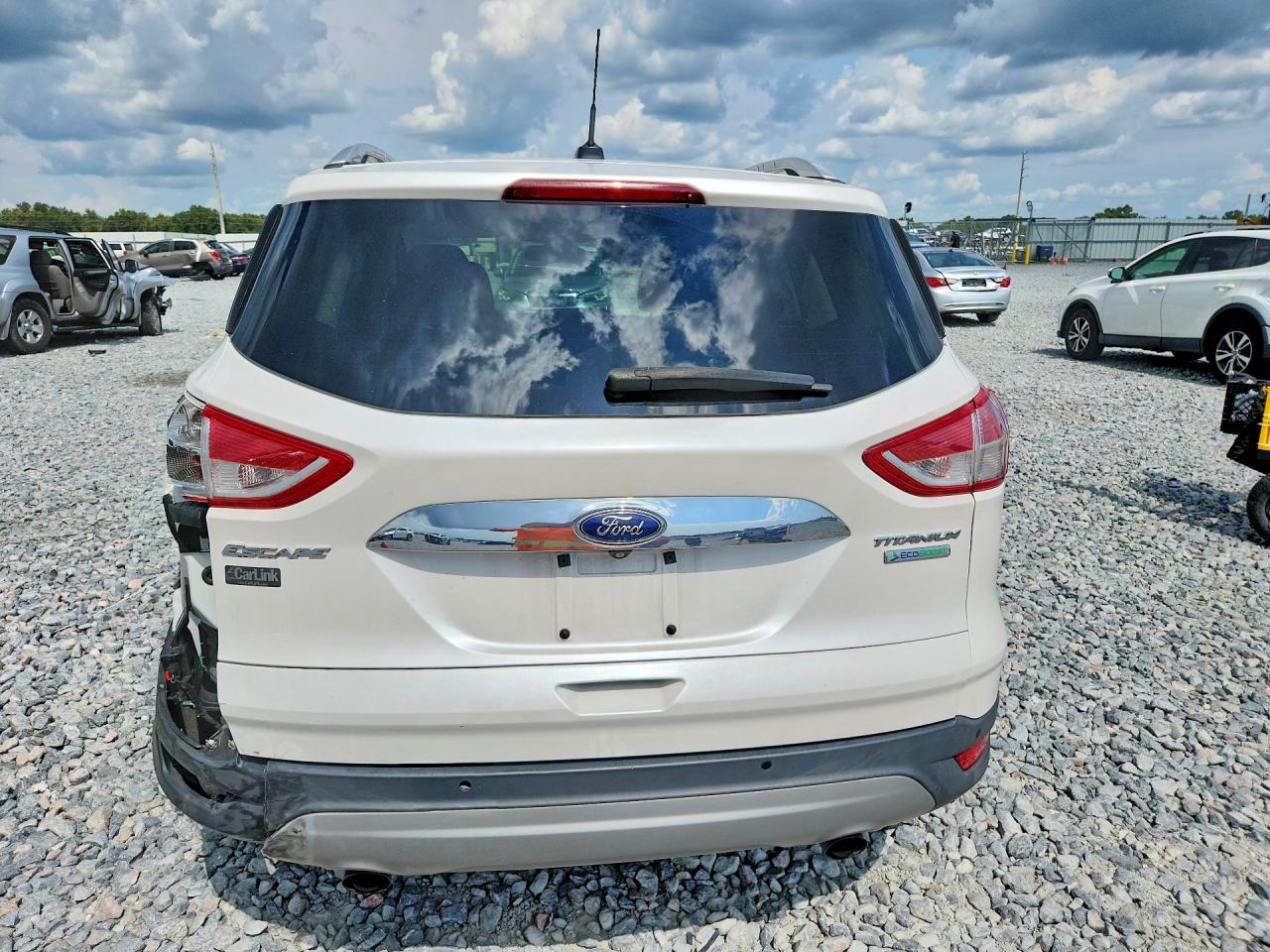 2014 Ford Escape Titanium White vin: 1FMCU0J96EUE22073