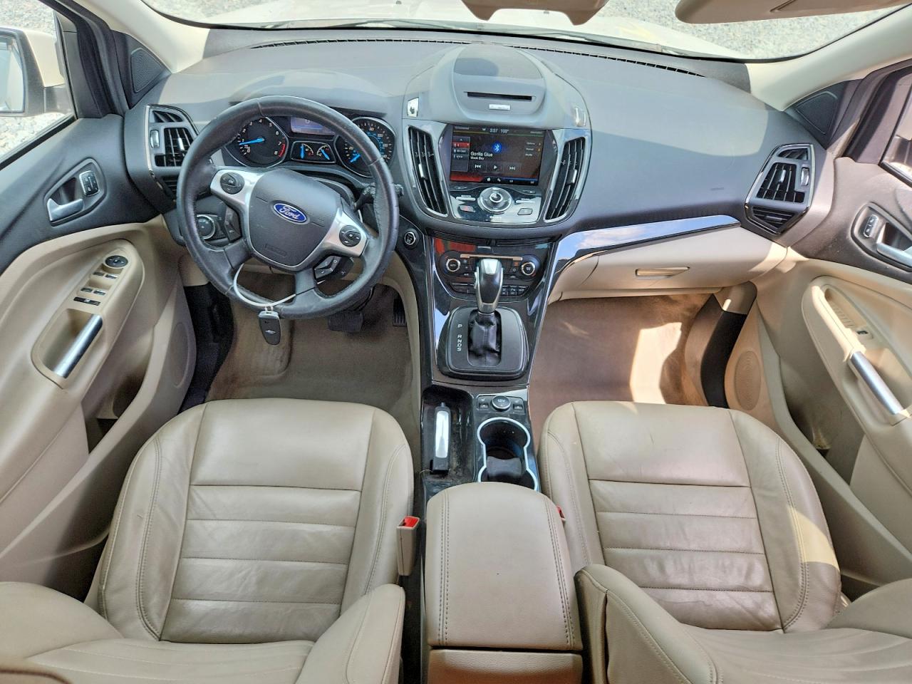2014 Ford Escape Titanium White vin: 1FMCU0J96EUE22073