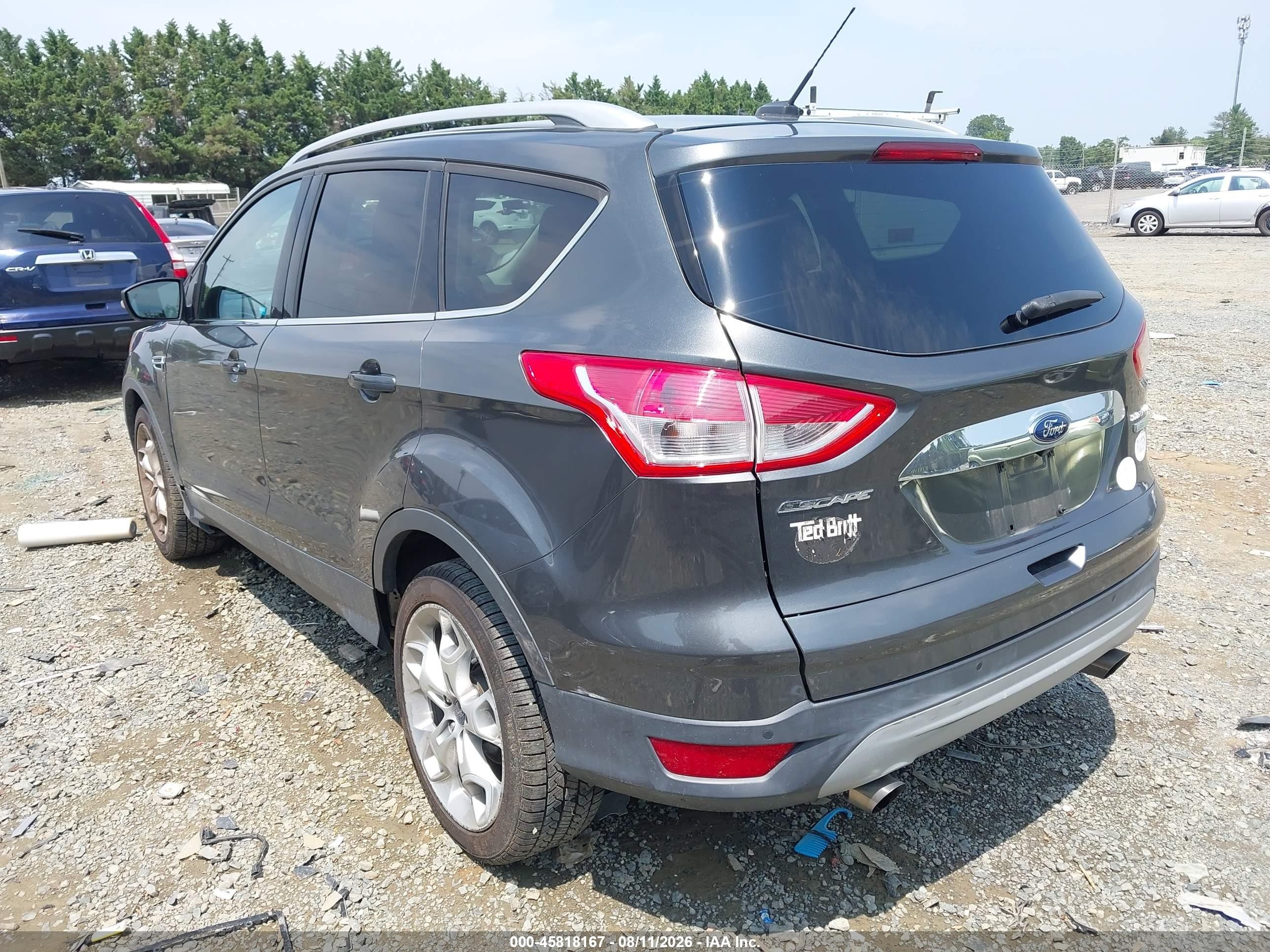 2015 Ford Escape Titanium Серый vin: 1FMCU0J96FUB69242