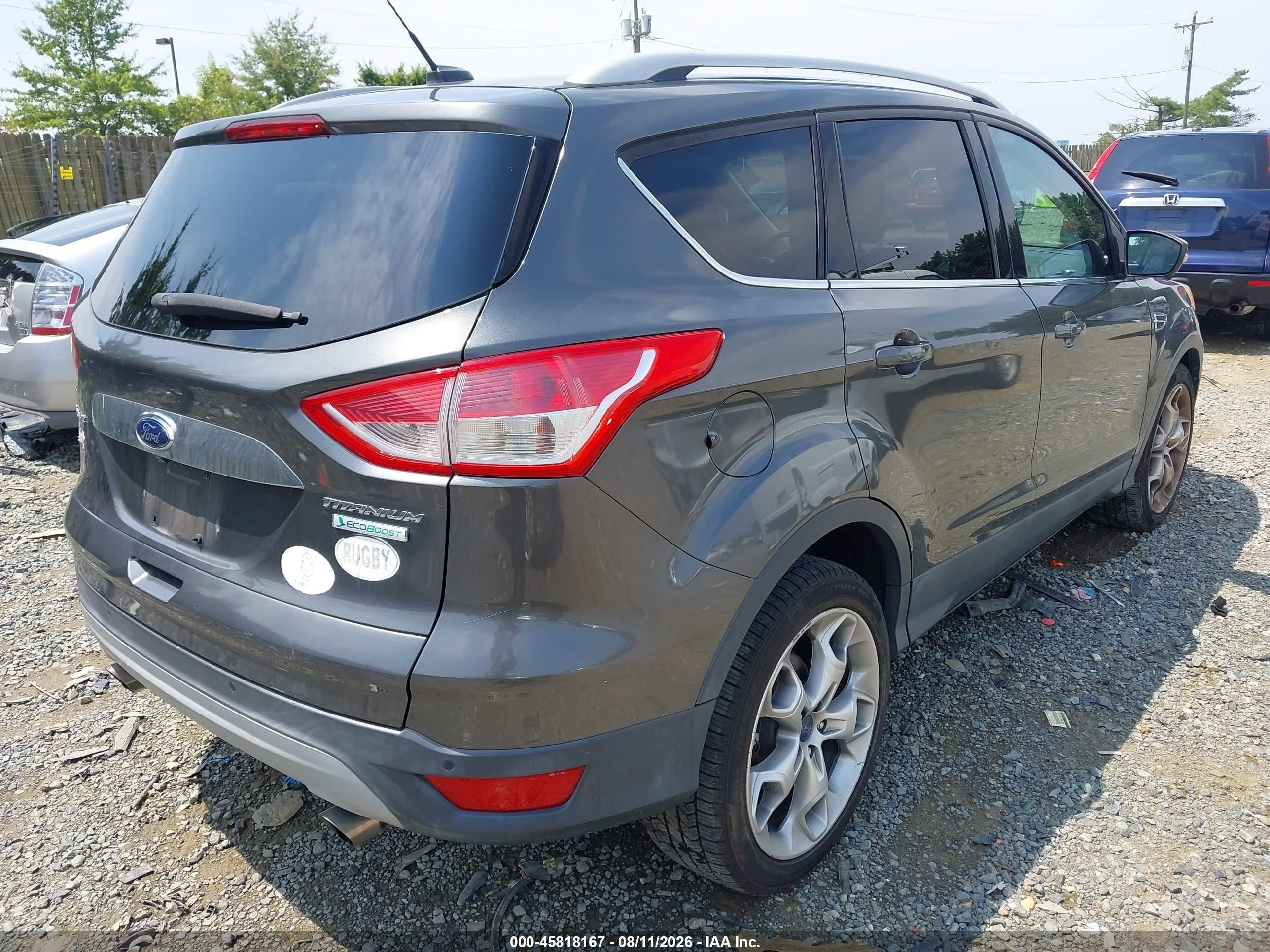 2015 Ford Escape Titanium Серый vin: 1FMCU0J96FUB69242