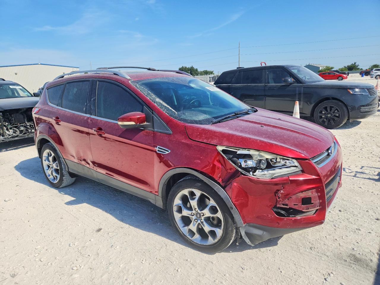 2013 Ford Escape Titanium Red vin: 1FMCU0J97DUB14764