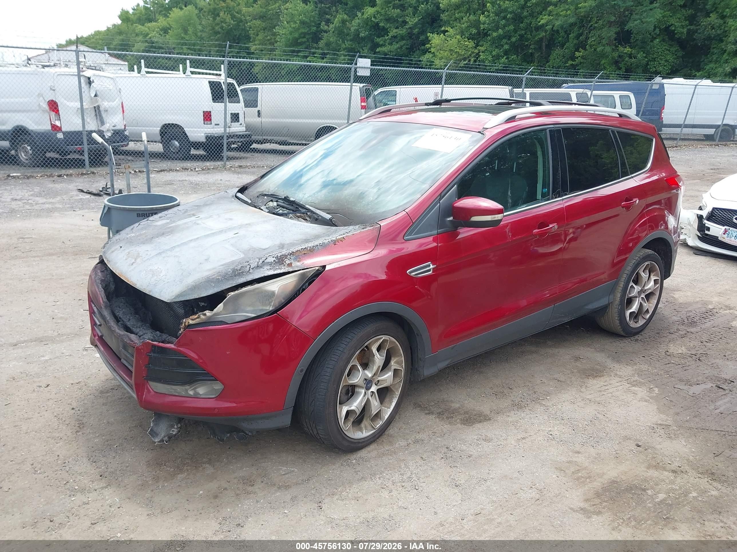 2013 Ford Escape Titanium Красный vin: 1FMCU0J97DUD75229