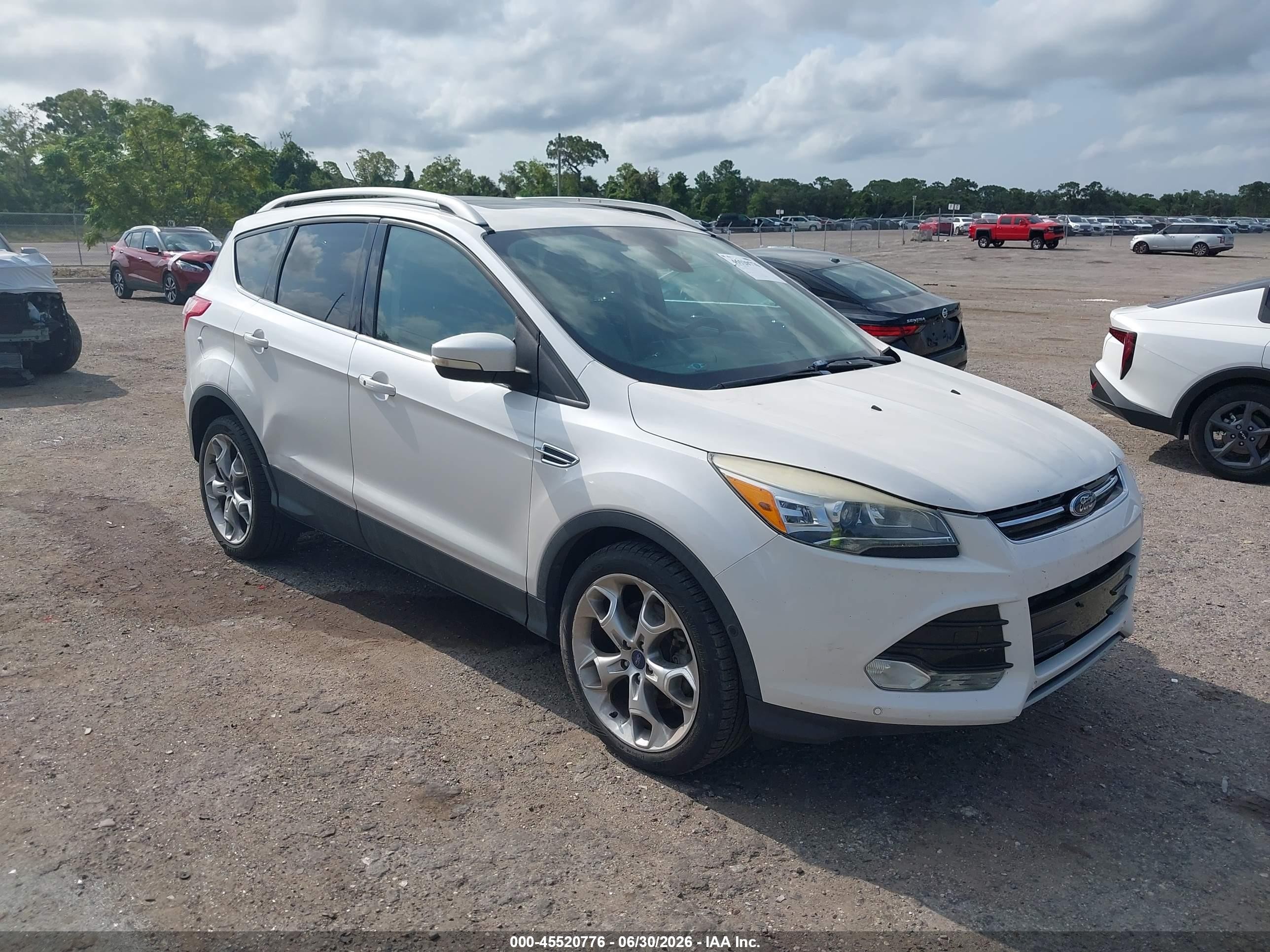 2014 Ford Escape Titanium White vin: 1FMCU0J97EUA35192