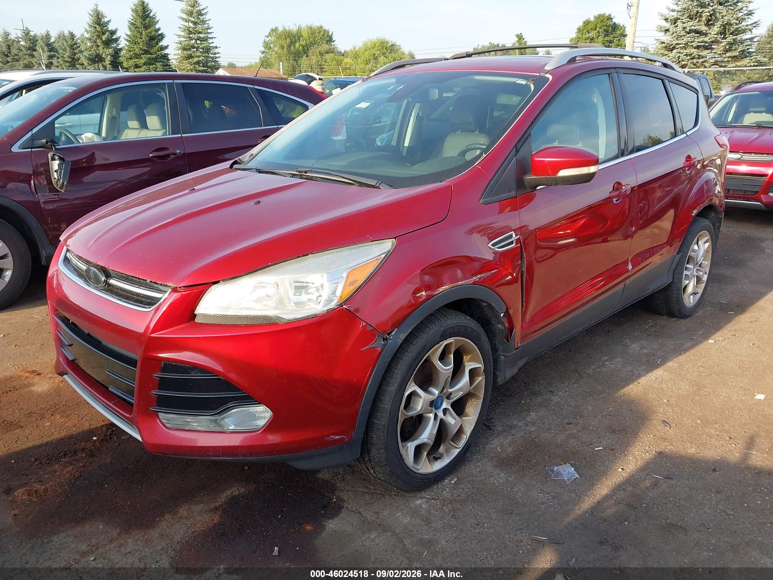 2014 Ford Escape Titanium Red vin: 1FMCU0J97EUA90256