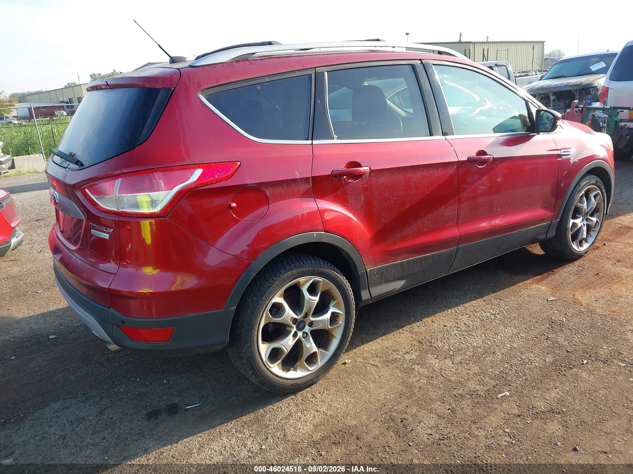 2014 Ford Escape Titanium Red vin: 1FMCU0J97EUA90256
