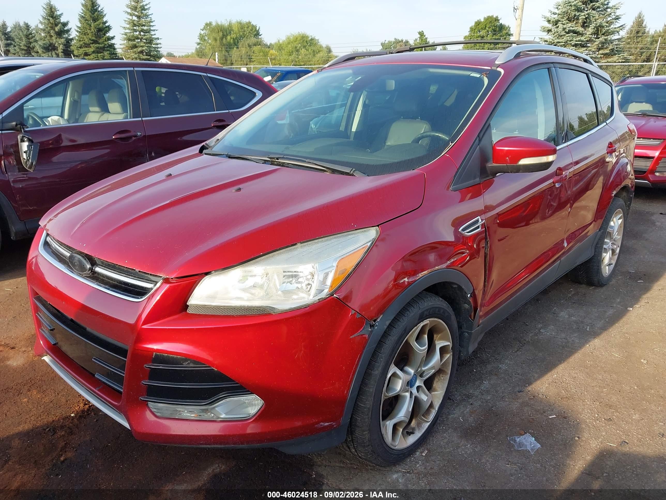 2014 Ford Escape Titanium Red vin: 1FMCU0J97EUA90256