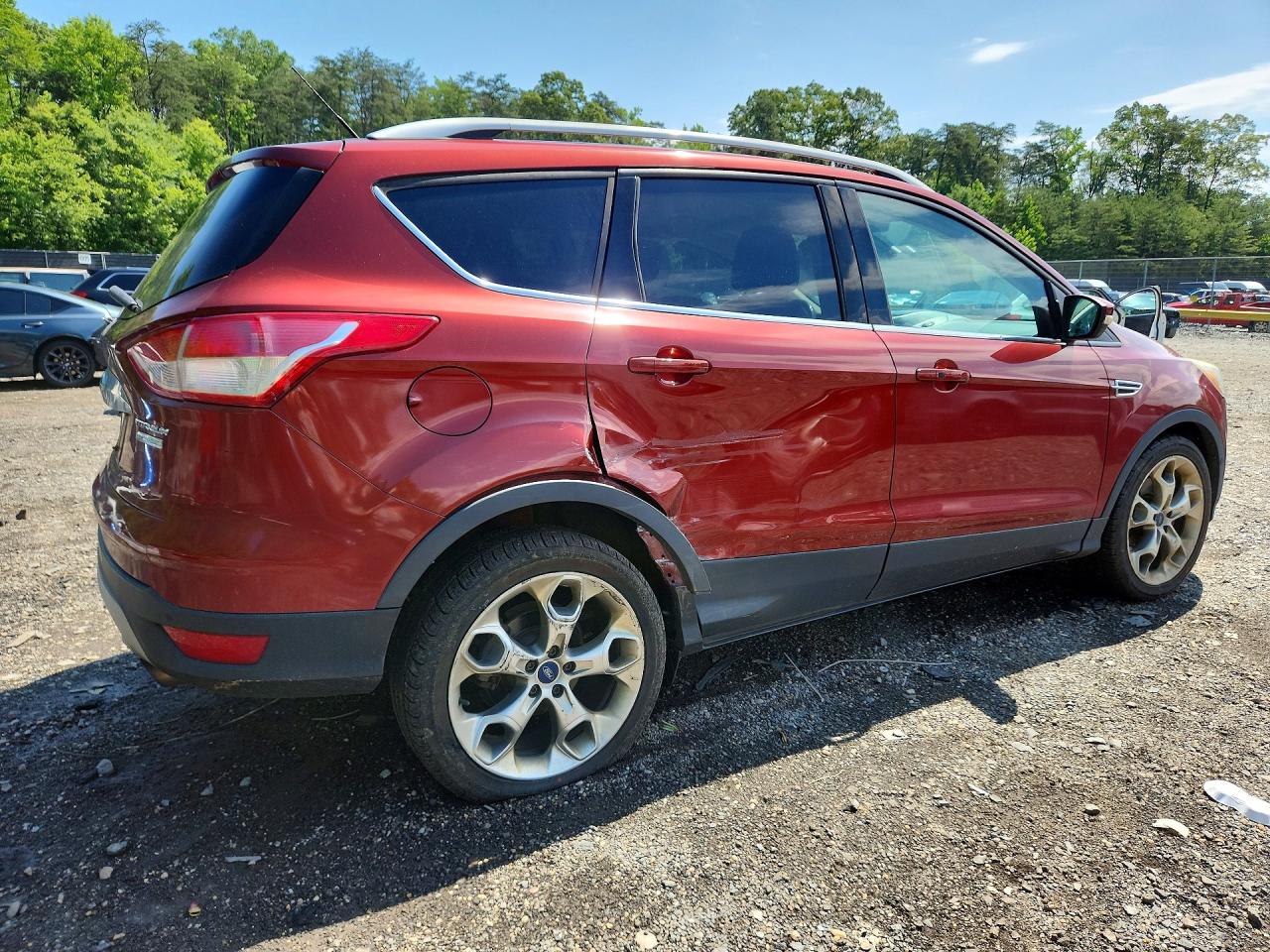 2014 Ford Escape Titanium Red vin: 1FMCU0J97EUC27065