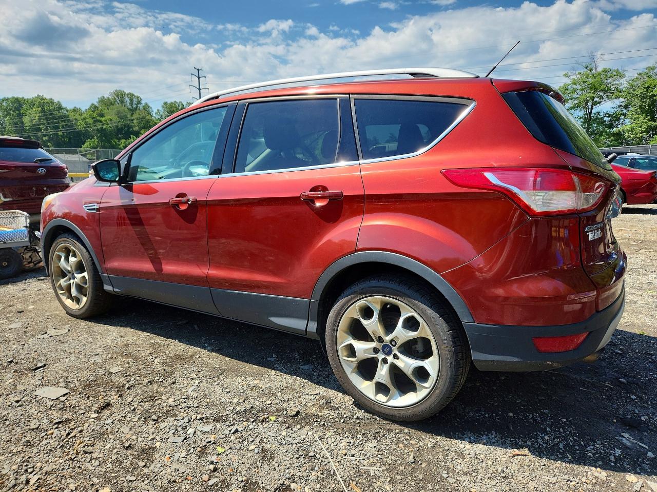 2014 Ford Escape Titanium Red vin: 1FMCU0J97EUC27065