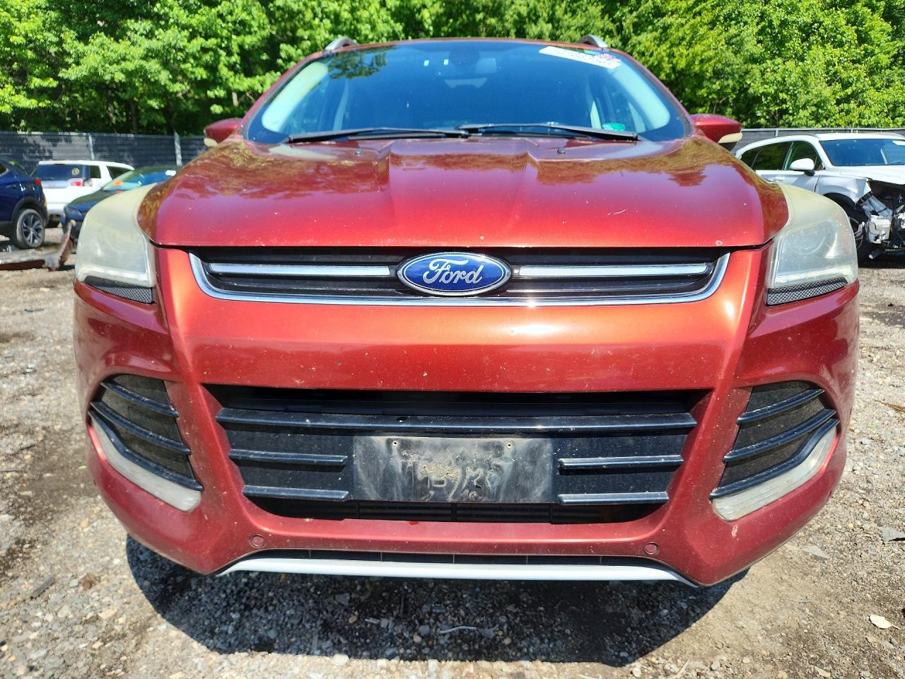 2014 Ford Escape Titanium Red vin: 1FMCU0J97EUC27065