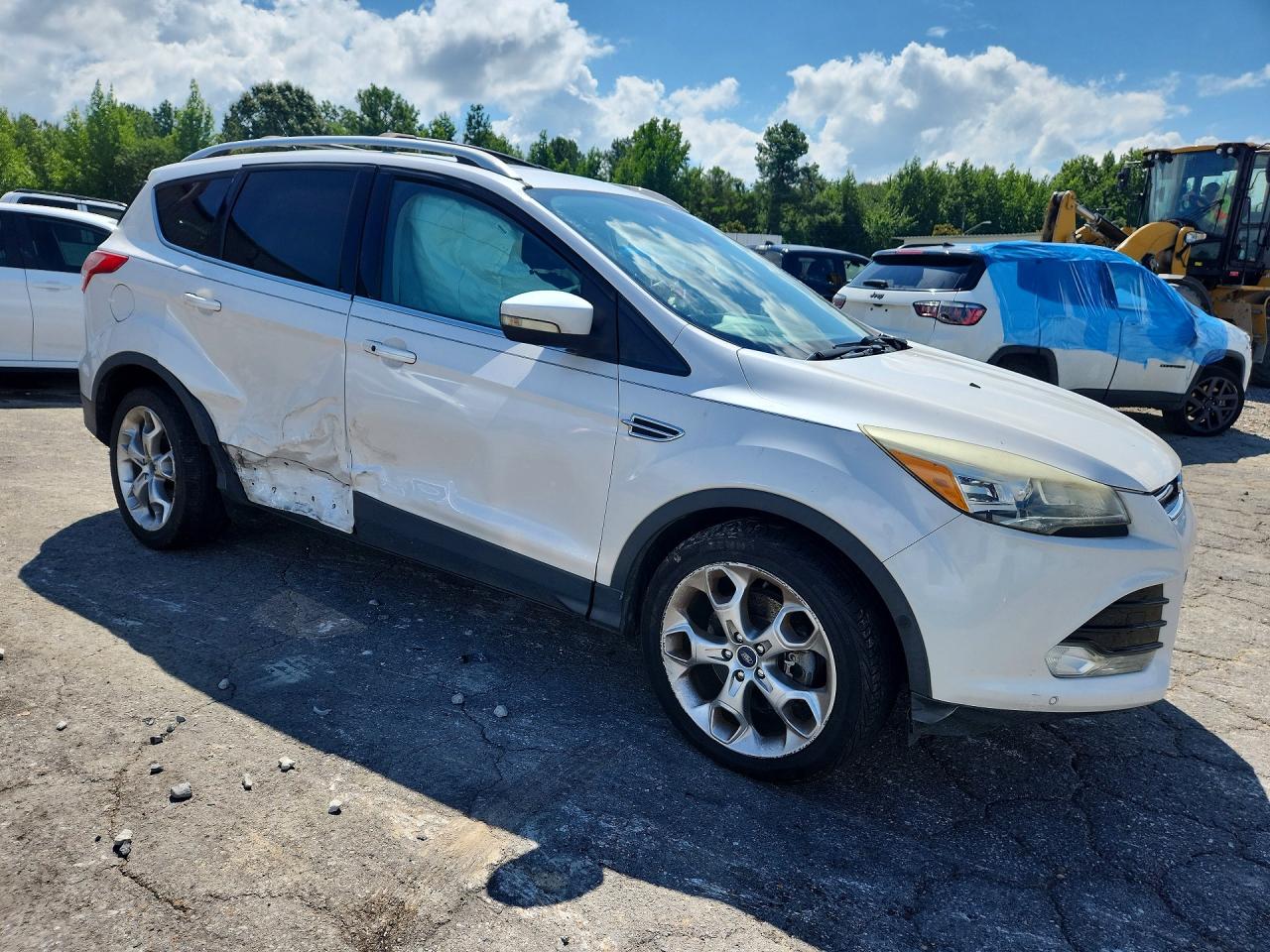 2013 Ford Escape Titanium Белый vin: 1FMCU0J98DUB14286