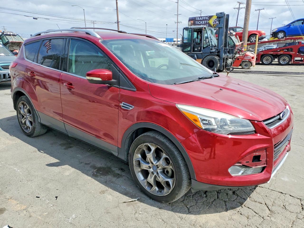 2013 Ford Escape Titanium Red vin: 1FMCU0J98DUC15666