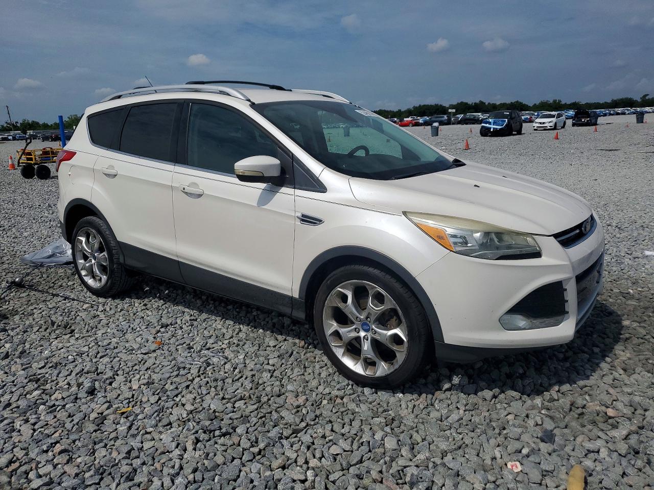 2013 Ford Escape Titanium White vin: 1FMCU0J99DUC40012