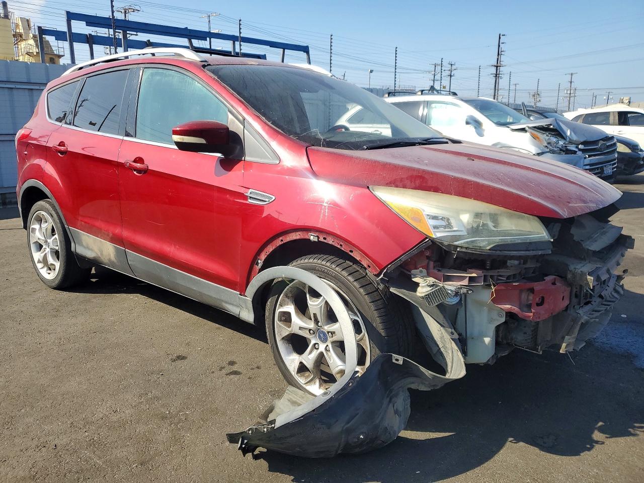 2013 Ford Escape Titanium Red vin: 1FMCU0J99DUD18045