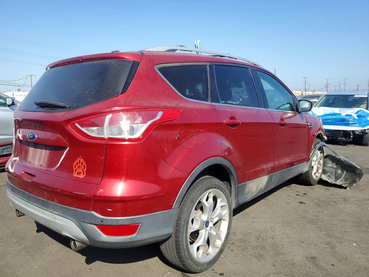2013 Ford Escape Titanium Red vin: 1FMCU0J99DUD18045