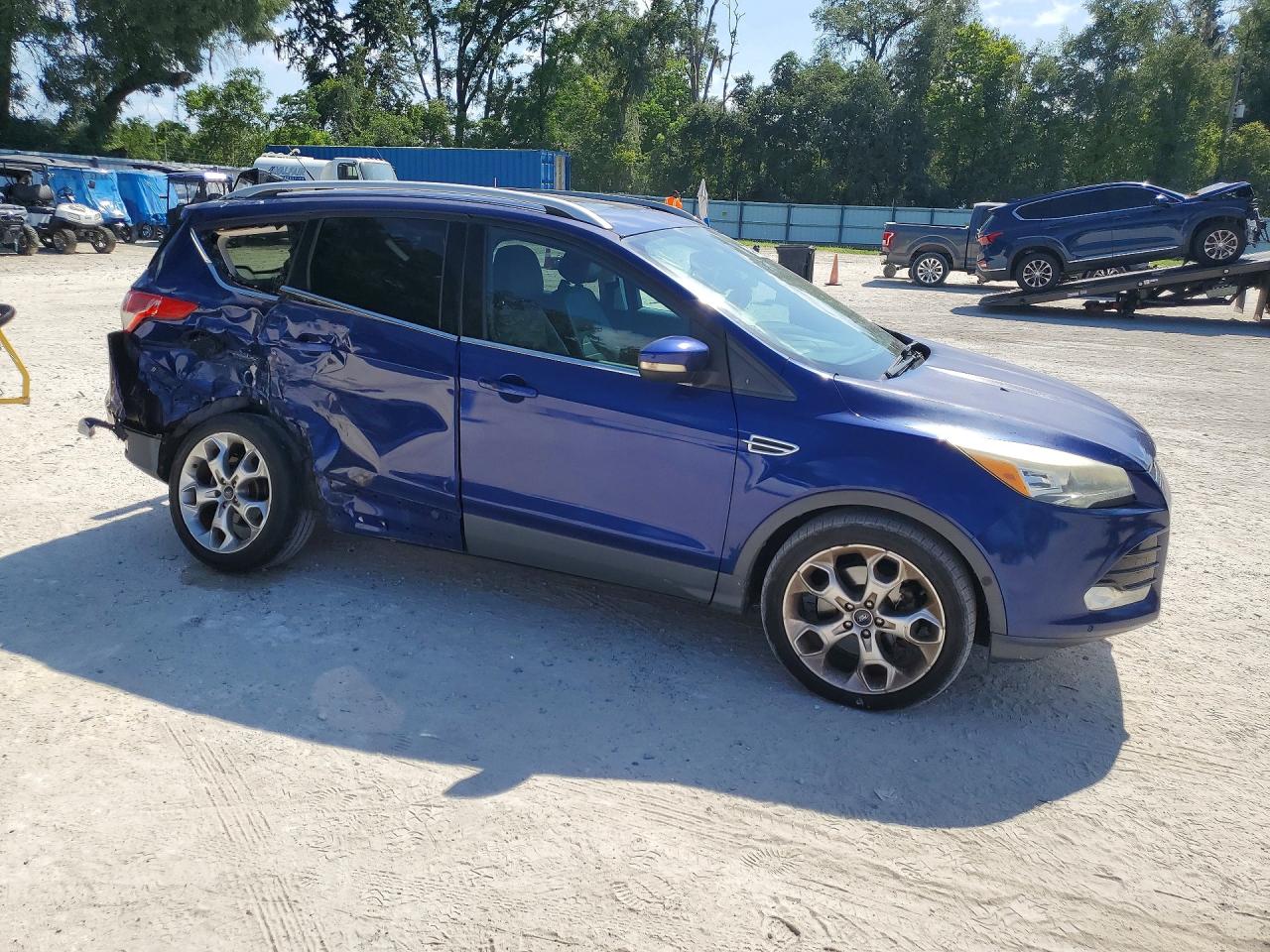 2014 Ford Escape Titanium Синий vin: 1FMCU0J99EUB60209