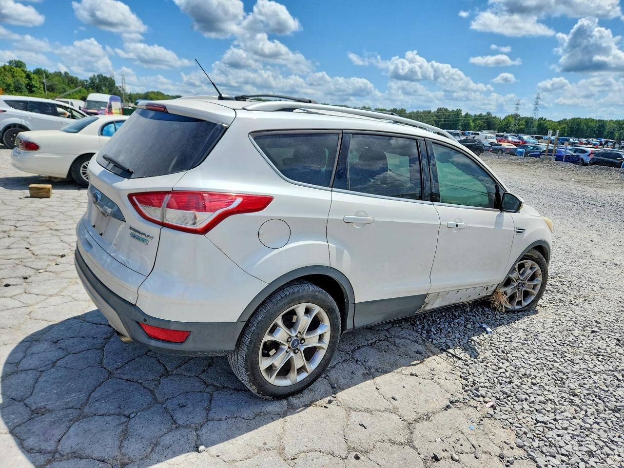 2014 Ford Escape Titanium White vin: 1FMCU0J99EUB68987