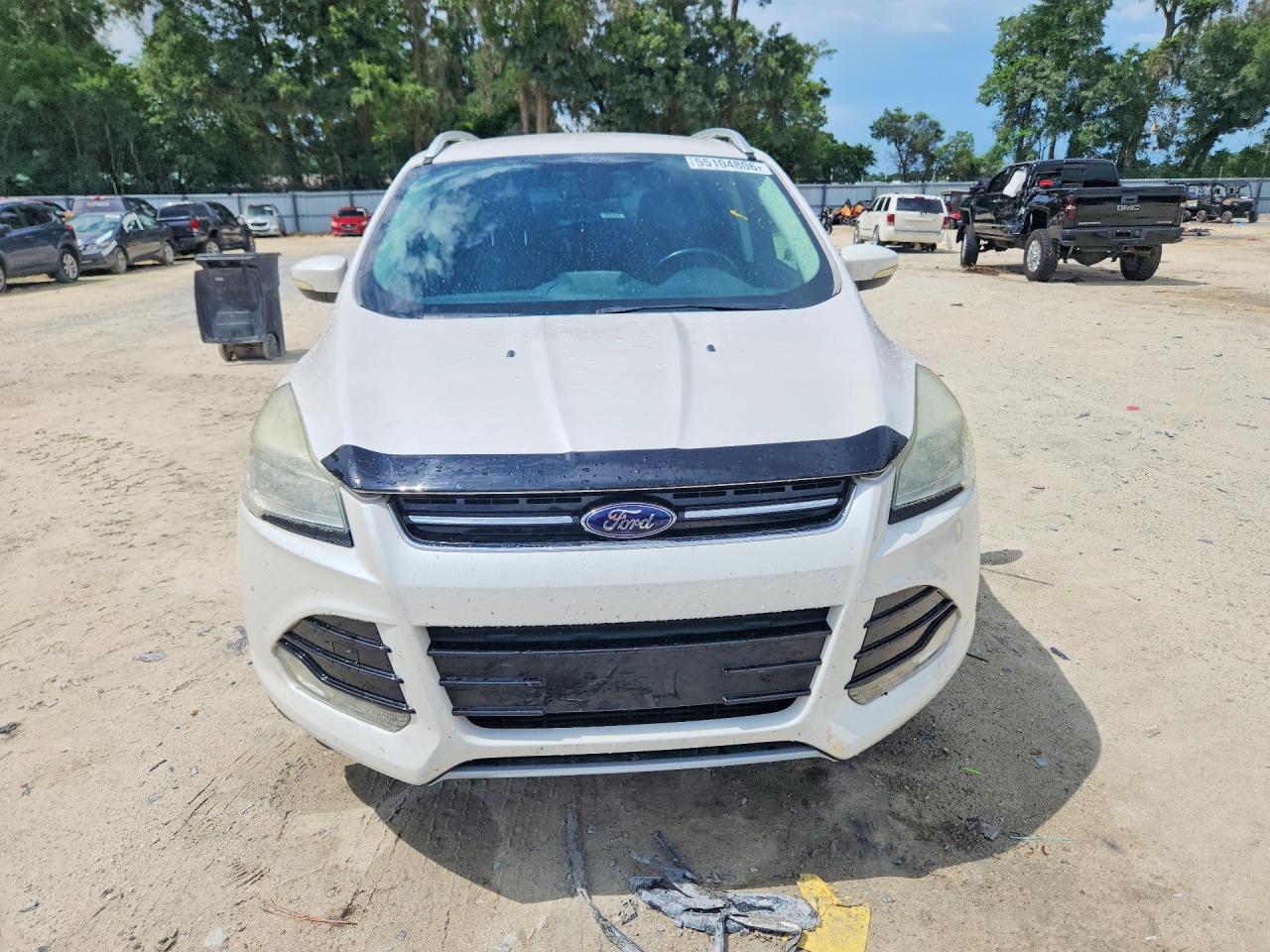 2014 Ford Escape Titanium White vin: 1FMCU0J99EUB86387